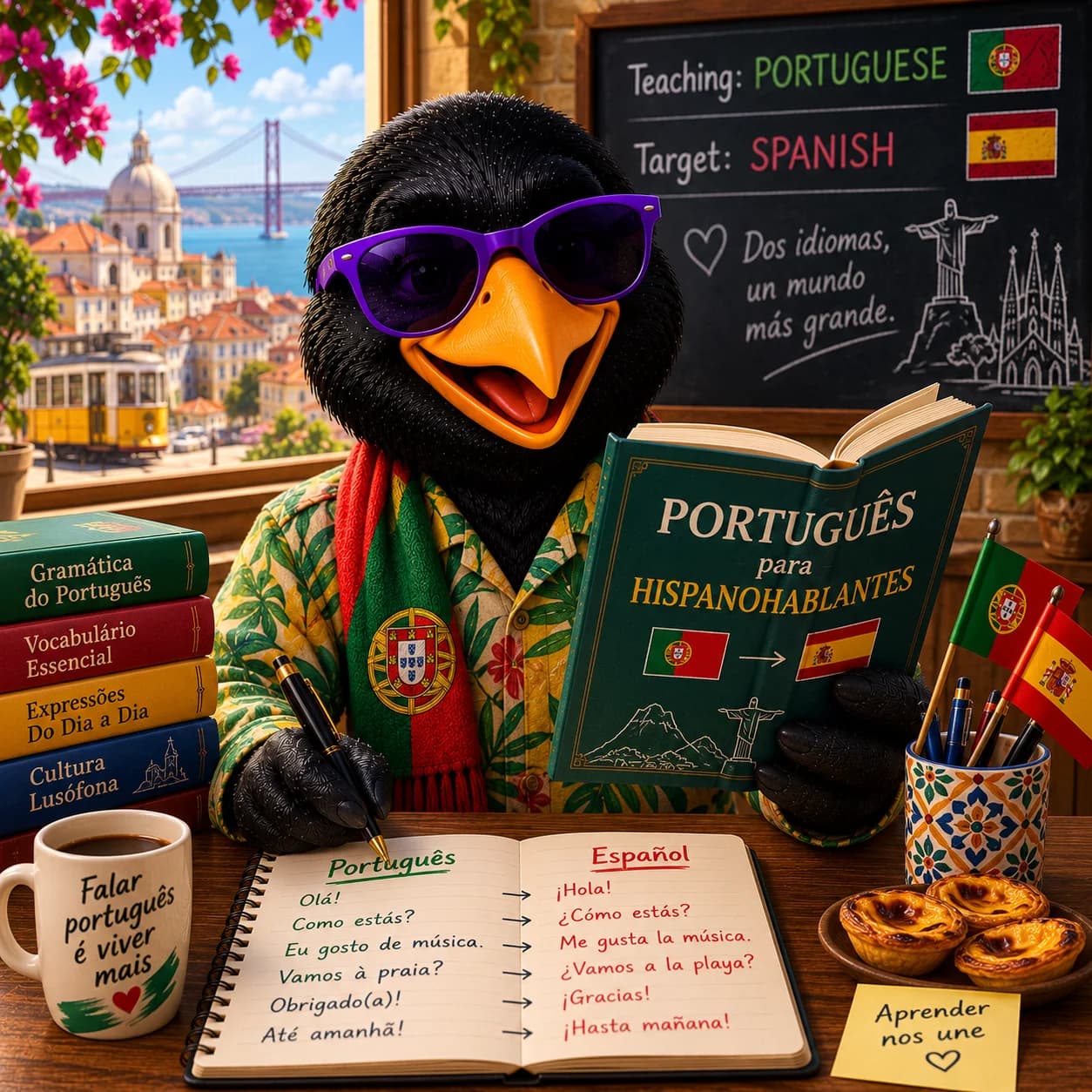Spanish · CEFR A1–C2 · Portuguese