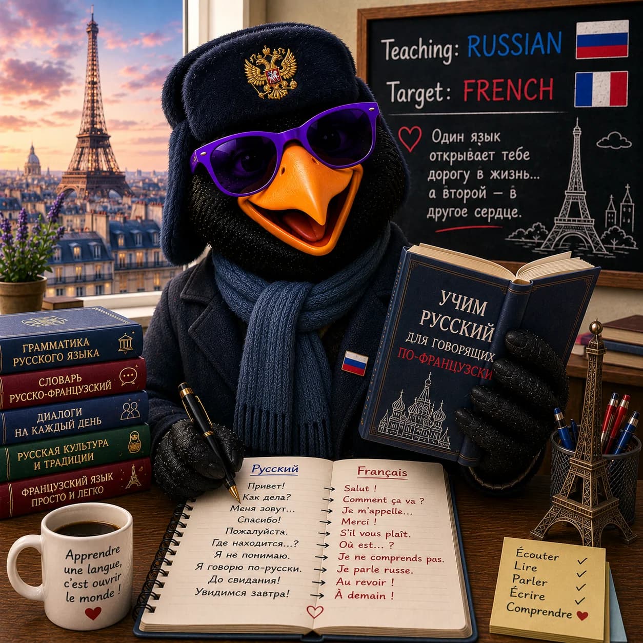 French · CEFR A1–C2 · Russian