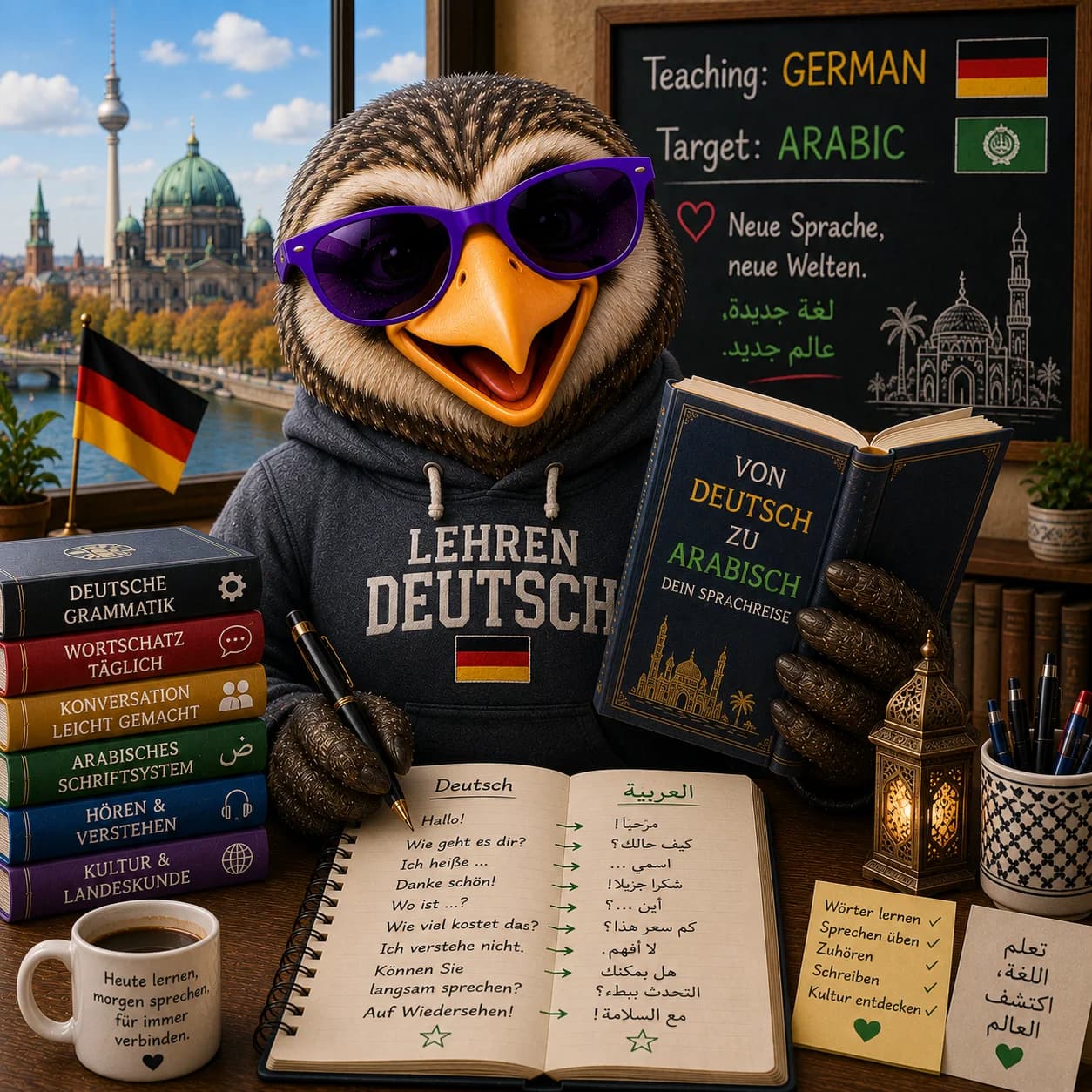 Arabic · CEFR A1–C2 · German